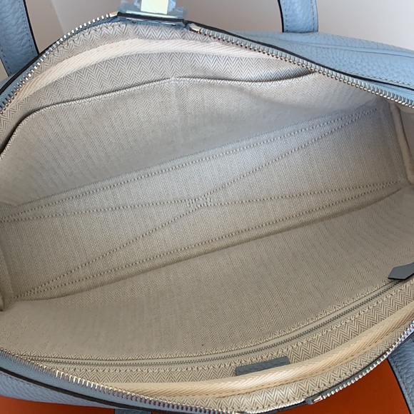 Hermes Victoria Elan 38cm Ceil light blue clemence leather shoulder bag new box - Picture 11 of 16